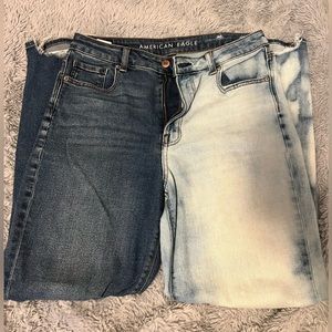 Split dyed American eagle jeans